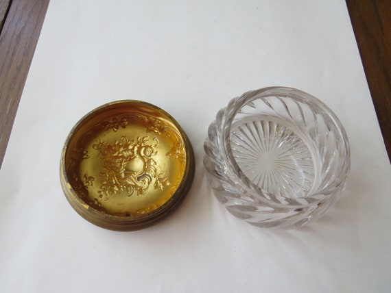 Antique Glass & Metal Top Dresser Jar Jewelry Tri… - image 6