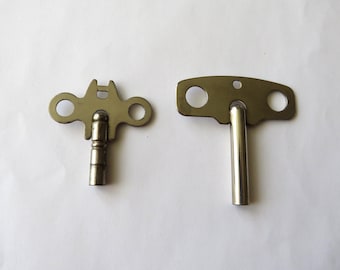 2 Antique Clock Keys Vintage