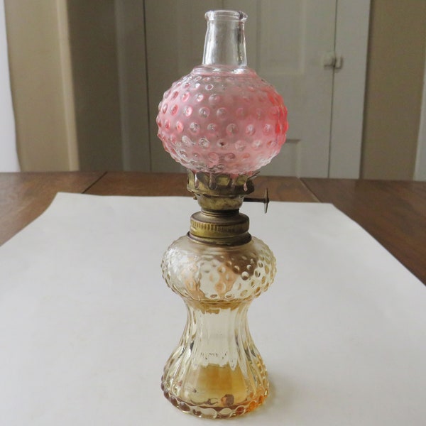 Antique Mini Glass Oil Lamp Vintage Small