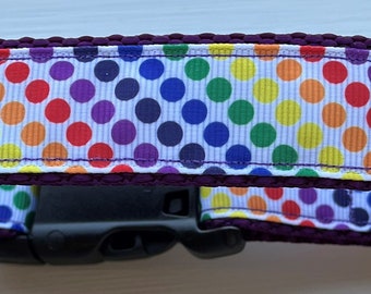 Rainbow Dots Dog Collar