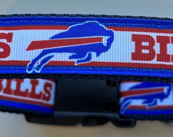 Buffalo Bills Themed Cat or Kitten Collar, Bills Breakaway Collar Girl