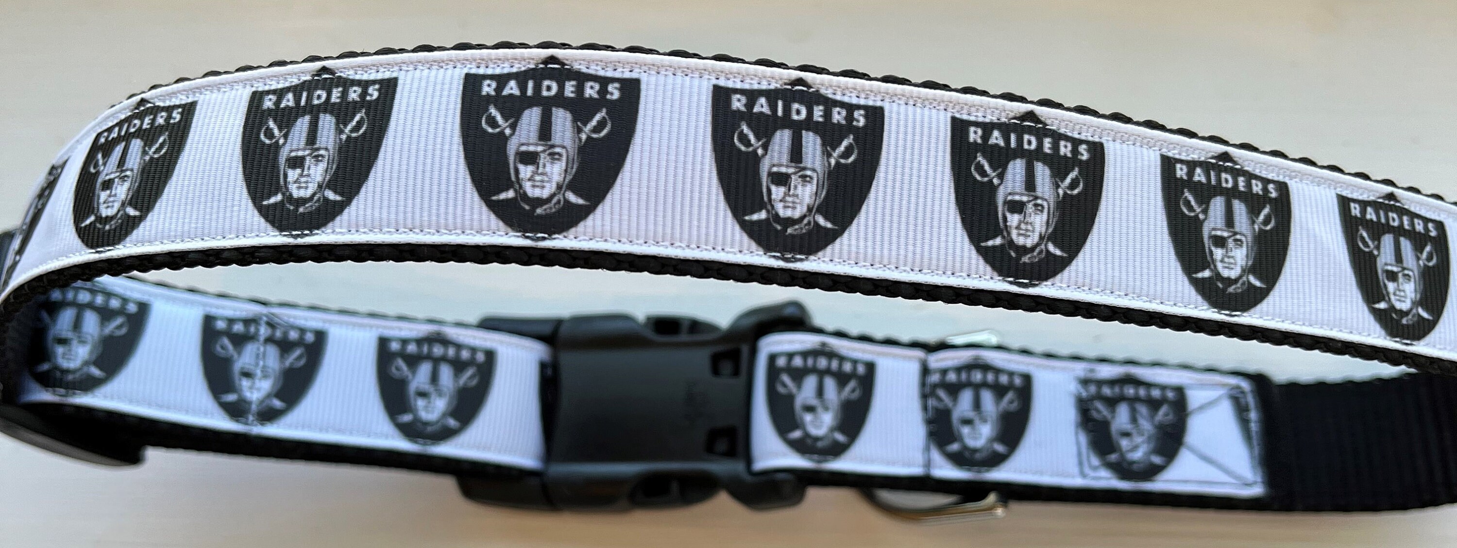 LV Raiders Football black Pet No-Tie Dog Bandana Slips onto the Collar