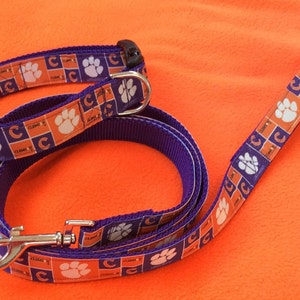 Clemson Dog Collar & Leash set image 1