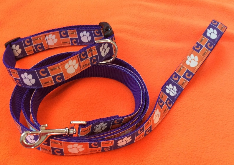 Clemson Dog Collar & Leash set image 1
