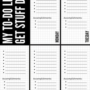 Work Day Organizer Printable Fillable. Work Planner. Printable Planner. To Do List Planner. Daily Weekly PDF JPG