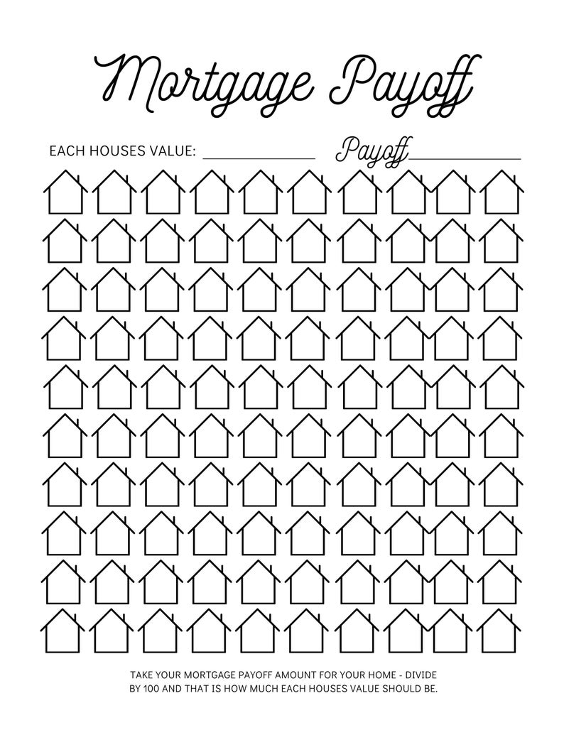 Mortgage Payoff Tracker Printable | Mortgage Debt Payoff Tracker PDF - Etsy