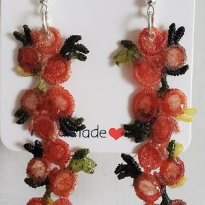 Rose dangle earrings