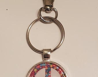 Peace symbol Keychain or necklace