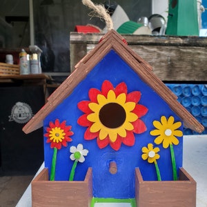 Bird house hand painted
