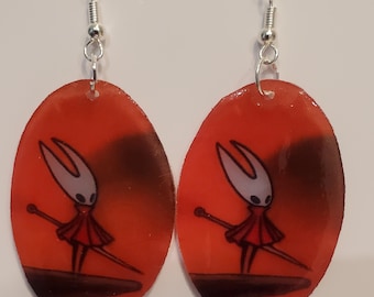 Hornet hollow knight dangle earrings.  Unique