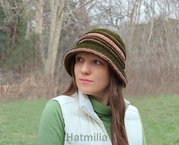 Emerald Green Crochet Bucket Hat for 