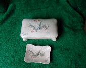 Reduced Vintage Dragonware Trinket Jewelry Box w Lid and Small Dish