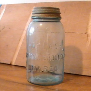 Atlas Blue Mason Jar Great Seeding