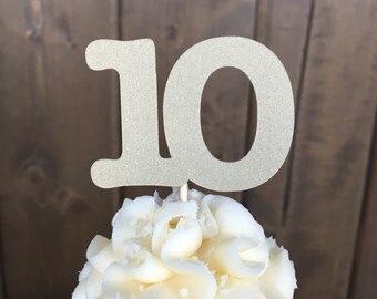 10th Birthday Cupcake Toppers