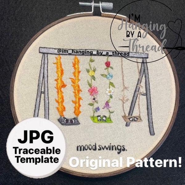 The Original Mood Swings Embroidery — TRACEABLE TEMPLATE ONLY!
