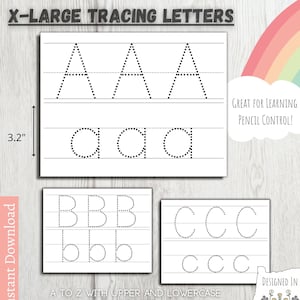 Alphabet Tracing Printable | Large Letters for Preschool Curriculum Worksheets | ABC Pre-K