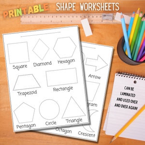 Shape Tracing Worksheets Printable | Preschool Practice Shapes