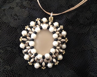 Beaded cabochon pendant soft touch