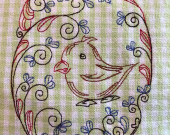 Embroidered Swirling Easter Egg