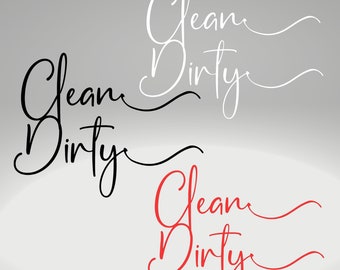 Clean Dirty Dishwasher Kitchen Interior Vinyl Decal Sticker