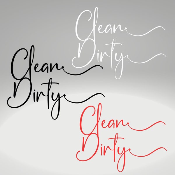 Clean Dirty Dishwasher Kitchen Interior Vinyl Decal Sticker