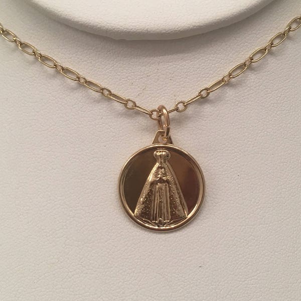 Virgen del Valle charm.  Gold filled Virgin Mary pendant