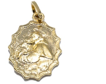 Gold Filled pendant with two sides: The Pope on one, and the Virgin Mary on other side