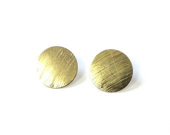 Boucles d’oreilles rondes brésiliennes remplies d’or 18 carats