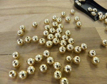 3mm 18/20 Gold Filled round beads. Seamless Gold Beads