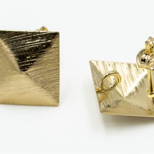 Rectangle Cornered Earring with post. 18/20 Goldfilled earring image 2