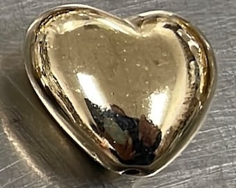 Heart bead Gold filled 18/20k 17mm