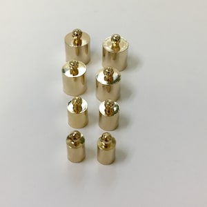 18/20 Braziliaanse goudgevulde eindkappen. 9 mm, 8 mm, 6 mm en 5 mm eindkappen