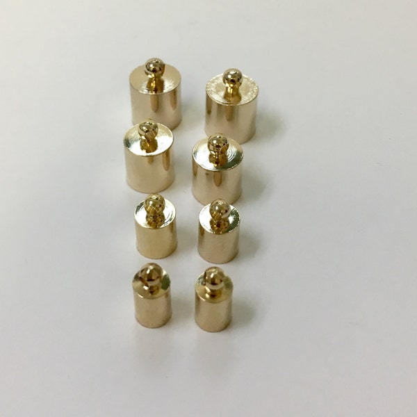 18/20 Brazilian Gold-Filled  End Caps.  9 mm, 8 mm, 6 mm and 5 mm end caps