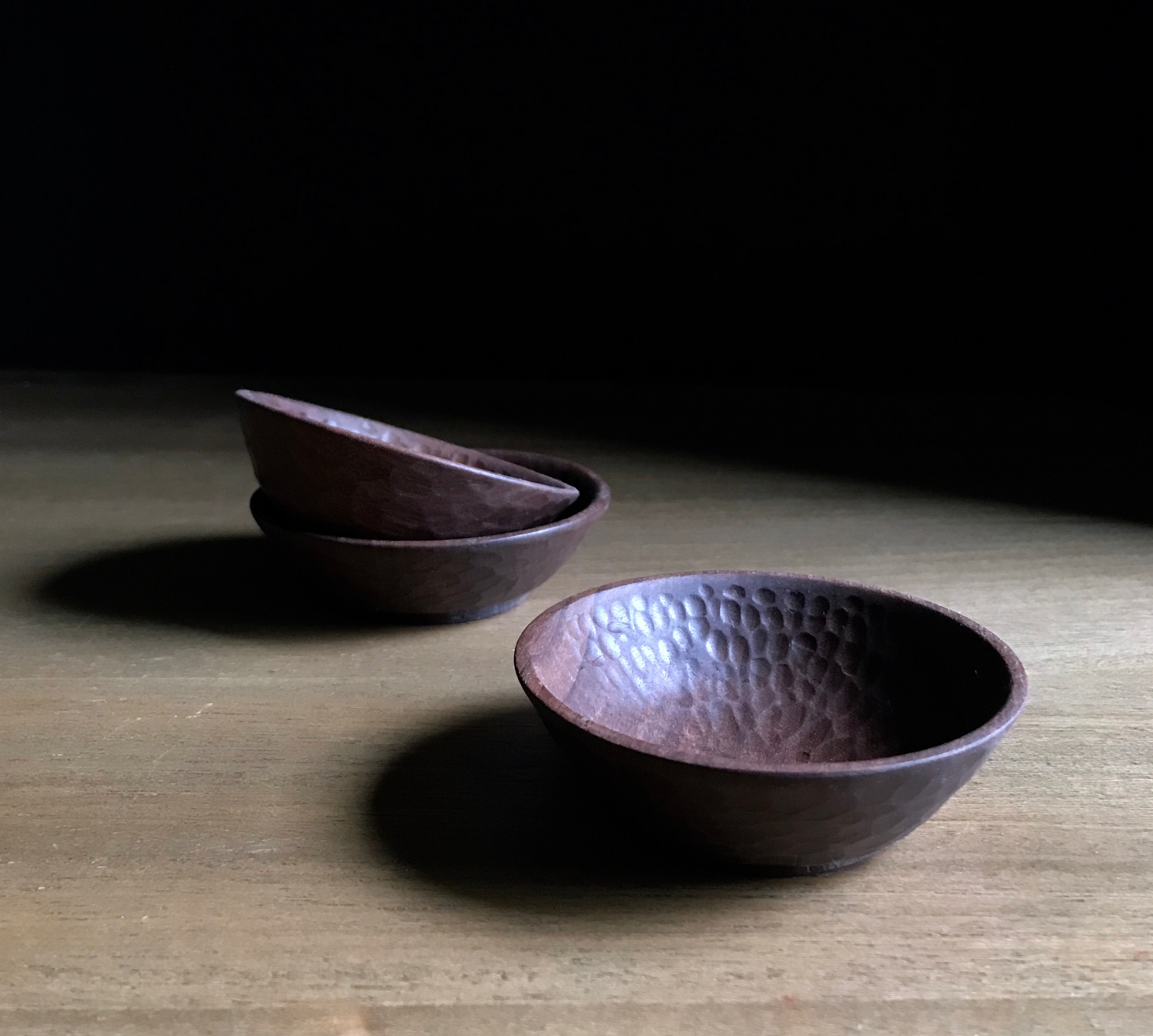 pinch bowl, hand carved from walnut