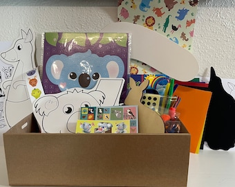 Australian themed art and craft activity decorative box for kids to enjoy, create and decorate.