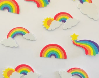 Rainbow foam adhesive stickers
