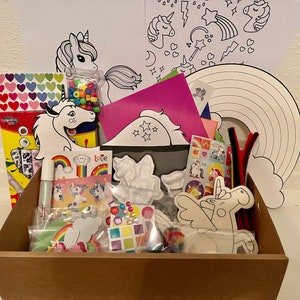 Craft for kids, unicorn and rainbows. Jewelry bead making, craft kit for kids, DIY decorative art kit, childrens craft