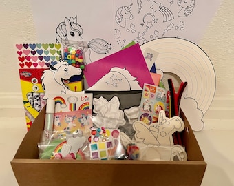 Craft for kids, unicorn and rainbows. Jewelry bead making, craft kit for kids, DIY decorative art kit, childrens craft