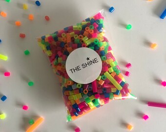 Hama beads short and long size. Fluro colours. 65g