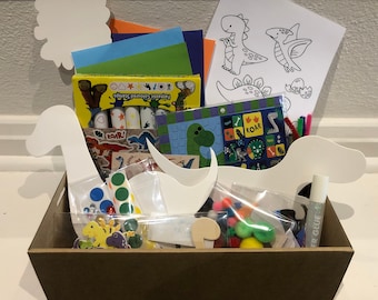 Dinosaur Arts and Craft activity box for kids. Decorate and creat craft mega box