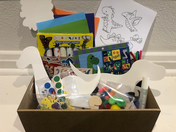 Dinosaur Arts and Craft activity box for kids. Decorate and creat craft mega box