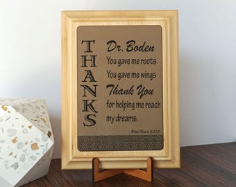 Engraved Mentor Gift: Personalized Professor Plaque, PLT017
