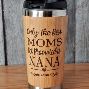 Custom Travel Mug Tumbler Gift for Grandma | New Grandparents Cup | Pregnancy Reveal Gifts to Nana | Baby Announcement Gift Christmas Gift