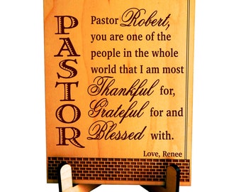 Gifts for Pastor - Appreciation Gift - Personalized Birthday Plaque - Fathers Day Gift, PLP 055