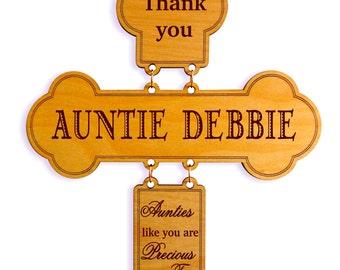 Personalized Aunt Gift from Niece and Nephew - Christmas Cross Gifts for Auntie, GDA3