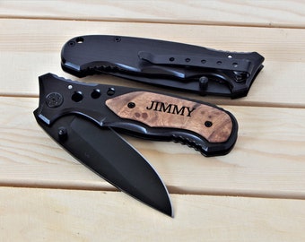 Personalized Knife Gift for Groomsmen - Custom Engraved Folding Pocket Knife for Wedding