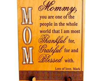 Birthday Gifts for Mom - Christmas Gift from Son - Personalized Mother's Day Plaque from Daughter, PLM004