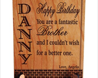 Brother Gift - Gifts for Birthday Personalized from Sister - Plaque, PLB025