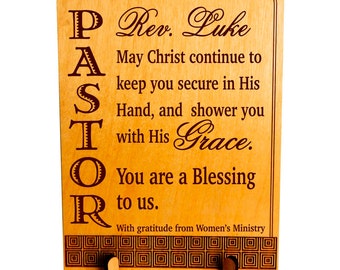 Birthday Gift for Pastor - Christmas Gifts - Appreciation Plaque - Personalized Father's Day Gift,  PLP047