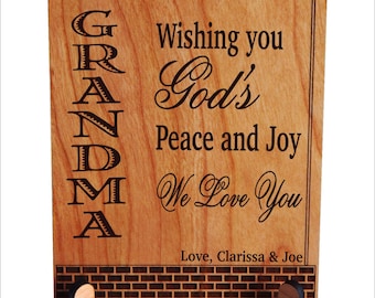 Mother's Day Gift for Grandma - Personalized Christmas Sign from Grandson - Granddaughter, PGM017